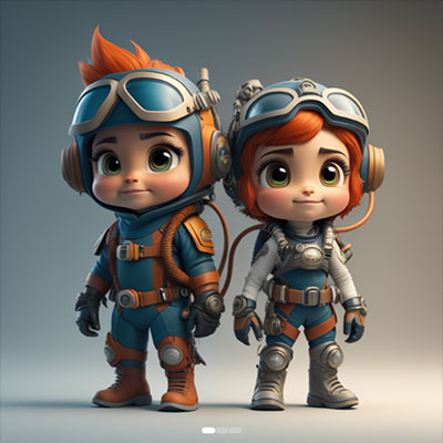 Chibi Astronaut suited up