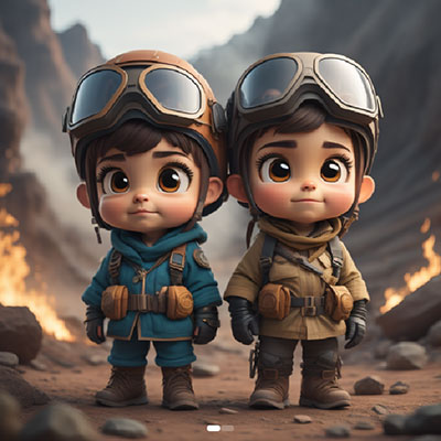 Chibi Explorers on Fire Planet
