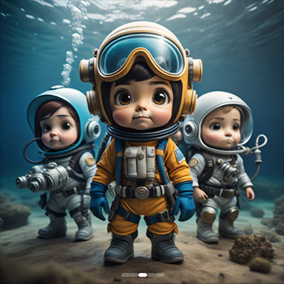 Chibi Explorers on Water Planet