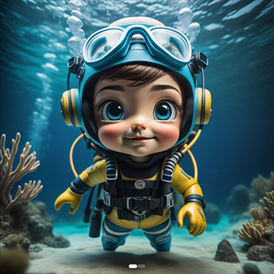 Chibi Explorer on Water Planet